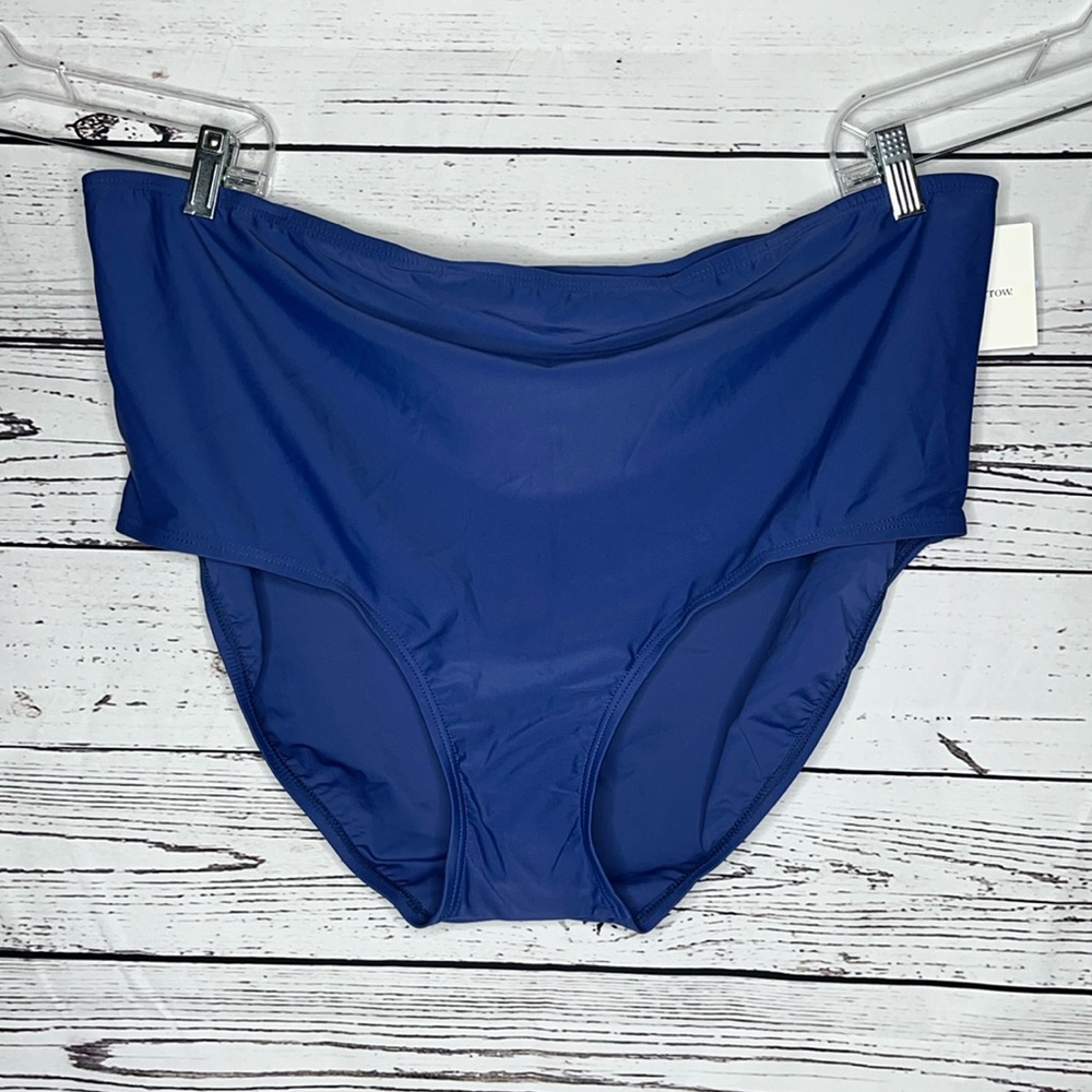 Croft & Barrow Woman NWT 24W Blue Tummy Slimmer Bathing Suit Swim Brief Bottom